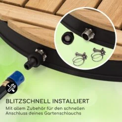 Sumatra Teak Round Gartendusche Aluminium Teakholz Tragegriff -Einrichtungsgeschäft 10036351 de 0005 usp