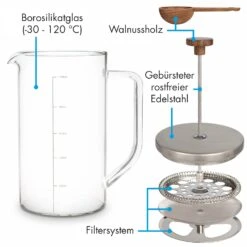 Glaswerk Ristretto French Press 1 Liter Borosilikatglas Edelstahl Walnussholz -Einrichtungsgeschäft 10036368 de 0005 logo