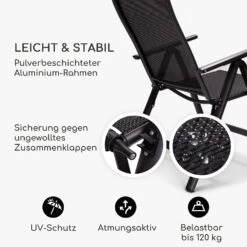 London Gartenstuhl Textilene Aluminium 6-Positionen Klappbar -Einrichtungsgeschäft 10037396 de 0004 logo