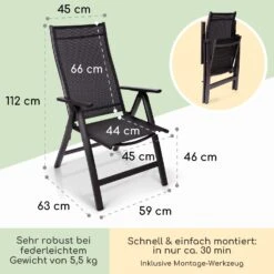 London Gartenstuhl Textilene Aluminium 6-Positionen Klappbar -Einrichtungsgeschäft 10037396 de 0005 logo