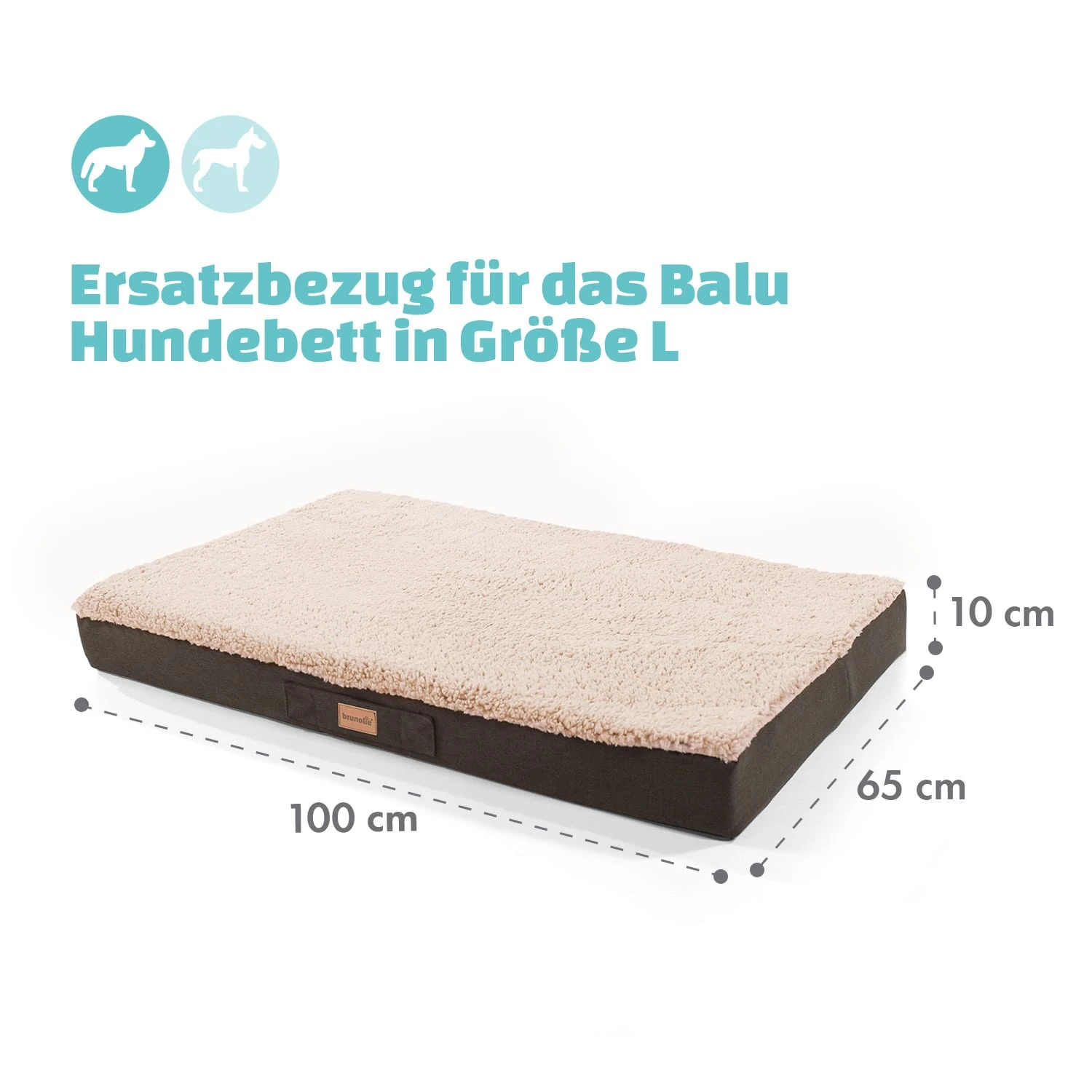 Balu L Hundebett Ersatzbezug Waschbar Rutschfest Atmungsaktiv Größe L 4 Balu L Hundebett Ersatzbezug Waschbar Rutschfest Atmungsaktiv Größe L – Bild 4