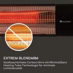 Dark Wave Infrarot-Heizstrahler 2000W Goldbeschichtete Carbonröhre IP65 Aluminium -Einrichtungsgeschäft 10037730 de 0005 logo