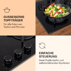 Goldflame 3 Gaskochfeld 3-flammig Messing-Brenner Glaskeramik -Einrichtungsgeschäft 10037805 de 0003 logo