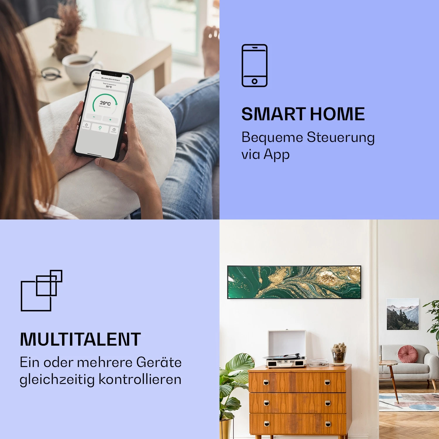 Wonderwall Air Art Smart Infrarotheizung Wirbel 120x30cm 350W 2 Wonderwall Air Art Smart Infrarotheizung Wirbel 120x30cm 350W – Bild 2