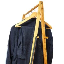 Garderobe Kleiderständer 4 Rollen 2 Ablagen 60x162x42,5 Cm 100% Bambus -Einrichtungsgeschäft 10038014 yy 0004 logo