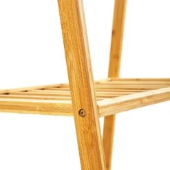 Garderobe Kleiderständer 4 Rollen 2 Ablagen 60x162x42,5 Cm 100% Bambus -Einrichtungsgeschäft 10038014 yy 0006 logo