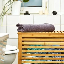 Wäschetruhe Deckel Lüftungsschlitzen Bambus Edelstahl -Einrichtungsgeschäft 10038032 yy 0005 logo