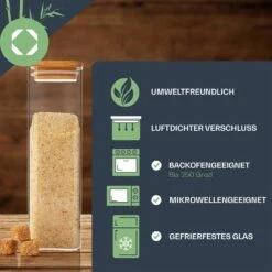 Eckiges Glas Mit Bambusdeckel Luftdicht Silikonring 10 X 25 X 10 Cm 12 Eckiges Glas Mit Bambusdeckel Luftdicht Silikonring 10 X 25 X 10 Cm -Einrichtungsgeschäft 10038076 de 0005 logo