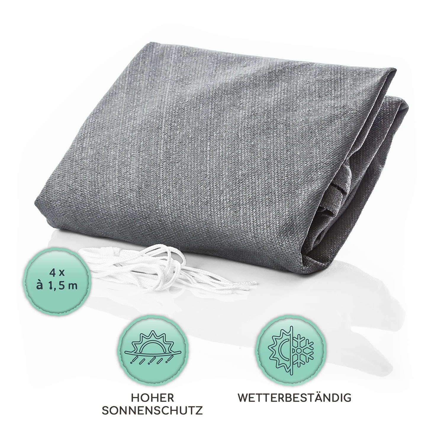 Rechteckiges Sonnensegel 2x4 M Mit Befestigungsringen Polyester Luftdurchlässig 5 Rechteckiges Sonnensegel 2x4 M Mit Befestigungsringen Polyester Luftdurchlässig – Bild 5