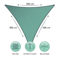 Dreieckiges Sonnensegel 3x3x3 M Befestigungsringe PE Luftdurchlässig -Einrichtungsgeschäft 10038147 de 0006 logo
