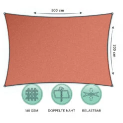 Quadratisches Sonnensegel 2 X 3 M Polyester Luftdurchlässig -Einrichtungsgeschäft 10038213 de 0006 logo