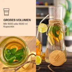 Glaskaraffe Mit Bambusdeckel Borosilikatglas Hitzebeständig -Einrichtungsgeschäft 10038230 de 0003 logo