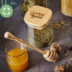 Eckiges Glas Mit Bambusdeckel Luftdicht Mit Silikonring 6x25x6 Cm 3x 500 Ml -Einrichtungsgeschäft 10038259 yy 0006 logo