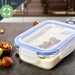 Rechteckige Glasbox 1520 Ml, 1040 Ml, 640 Ml, 370 Ml Mit Deckel 4er-Set -Einrichtungsgeschäft 10038296 yy 0004 logo