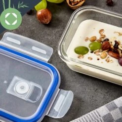 Rechteckige Glasbox 1520 Ml, 1040 Ml, 640 Ml, 370 Ml Mit Deckel 4er-Set -Einrichtungsgeschäft 10038296 yy 0005 logo