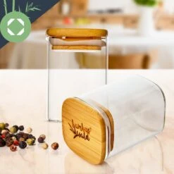 Eckige Gläser Bambusdeckel 10 Stück Je 150 Ml Luftdicht -Einrichtungsgeschäft 10038300 yy 0004 logo