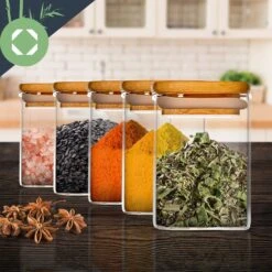 Eckige Gläser Bambusdeckel 10 Stück Je 150 Ml Luftdicht -Einrichtungsgeschäft 10038300 yy 0005 logo