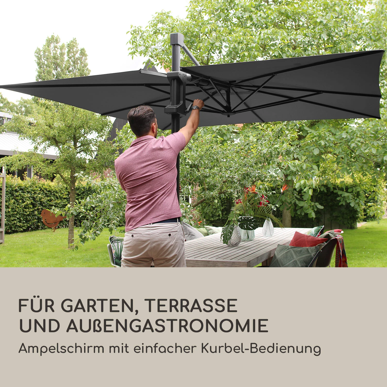 Saint-Tropez Ampelschirm 3-Achsen-Rotation 360° Drehbar 3 X 3,55 M UV-Schutz 50+ 2 Saint-Tropez Ampelschirm 3-Achsen-Rotation 360° Drehbar 3 X 3,55 M UV-Schutz 50+ – Bild 2