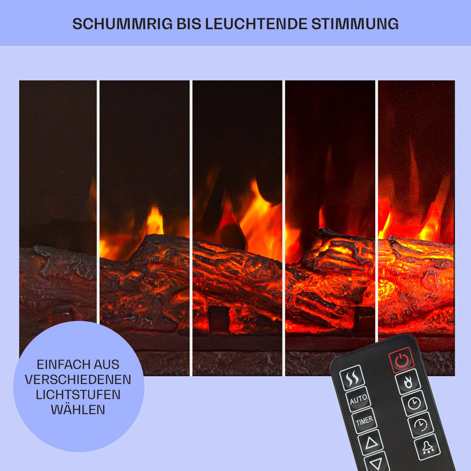 Studio Light & Fire 1 Smart Kamin 1000/2000W MDF WiFi-Steuerung 8 Studio Light & Fire 1 Smart Kamin 1000/2000W MDF WiFi-Steuerung – Bild 8