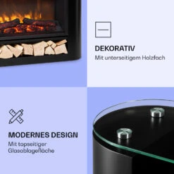 Studio 10 Arc Elektrokamin 1800 W LED-Flammen Heizlüfter Fernbedienung -Einrichtungsgeschäft 10038403 de 0005 logo