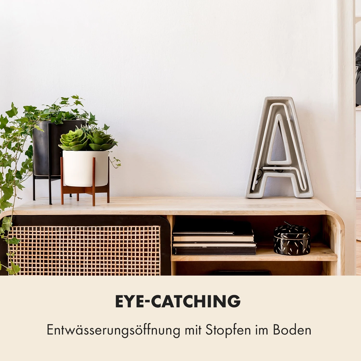 Thorn Blumentopf Mit Ständer 50er Jahre Stil 2er-Set Akazie 19,6x20x19,6 Cm 3 Thorn Blumentopf Mit Ständer 50er Jahre Stil 2er-Set Akazie 19,6x20x19,6 Cm – Bild 3