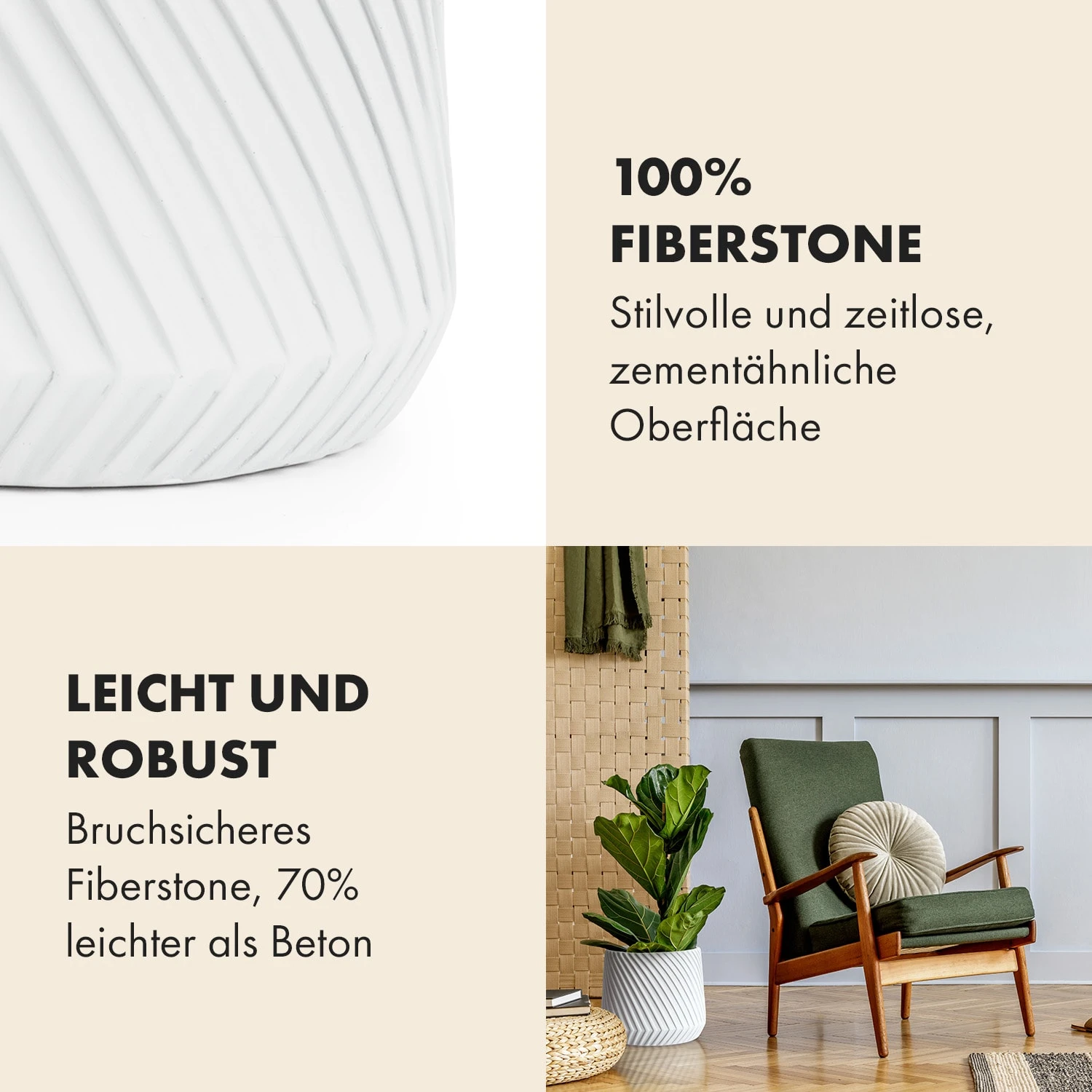 Heusden Blumentopf Polystone Pflanzenfreundlich Handgemacht 3 Heusden Blumentopf Polystone Pflanzenfreundlich Handgemacht – Bild 3