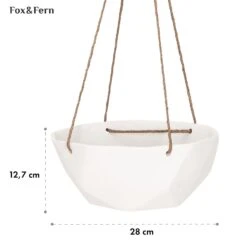 Laren Blumenampel Ø 28 Cm Polystone Mit Naturseilen 2er-Set -Einrichtungsgeschäft 10038552 yy 0005 usp