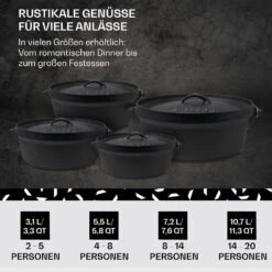 Galloway Dutch Oven 9.0 BBQ-Topf Gusseisen Größe L / 9 Qt -Einrichtungsgeschäft 10038582 de 0006 usp