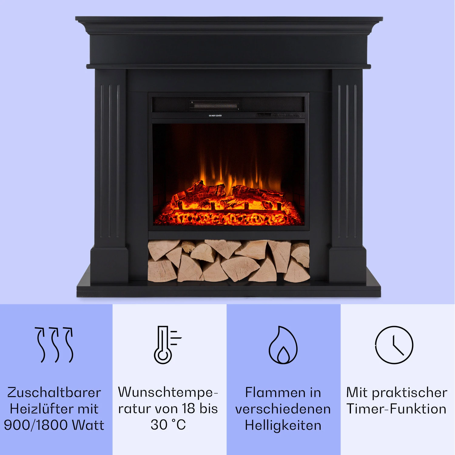 Las Pilas Elektrokamin Heizlüfter 900/1800W Wochentimer Fernbedienung 3 Las Pilas Elektrokamin Heizlüfter 900/1800W Wochentimer Fernbedienung – Bild 3