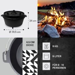 Guernsey Premium Dutch Oven 9.0 BBQ-Topf Gusseisen Standfüße Größe L / 9 Qt 10 Guernsey Premium Dutch Oven 9.0 BBQ-Topf Gusseisen Standfüße Größe L / 9 Qt -Einrichtungsgeschäft 10038643 de 0004 usp
