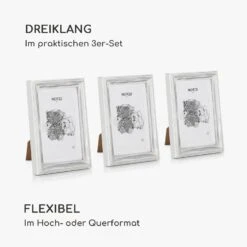 Lancaster Bilderrahmen Rechteckig 3er-Set 17x12 Cm Fotos Passepartout Holz -Einrichtungsgeschäft 10039304 de 0004 logo