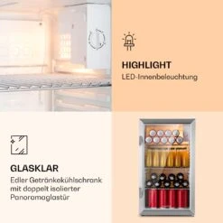 Beersafe XXL Crystal White Kühlschrank 80 Ltr Panoramaglas Edelstahl -Einrichtungsgeschäft 10039424 de 0004 logo