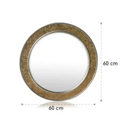 Cheyne Wandspiegel Holzrahmen Rund Ø 60 Cm Mosaik-Design -Einrichtungsgeschäft 10039462 yy 0007 logo