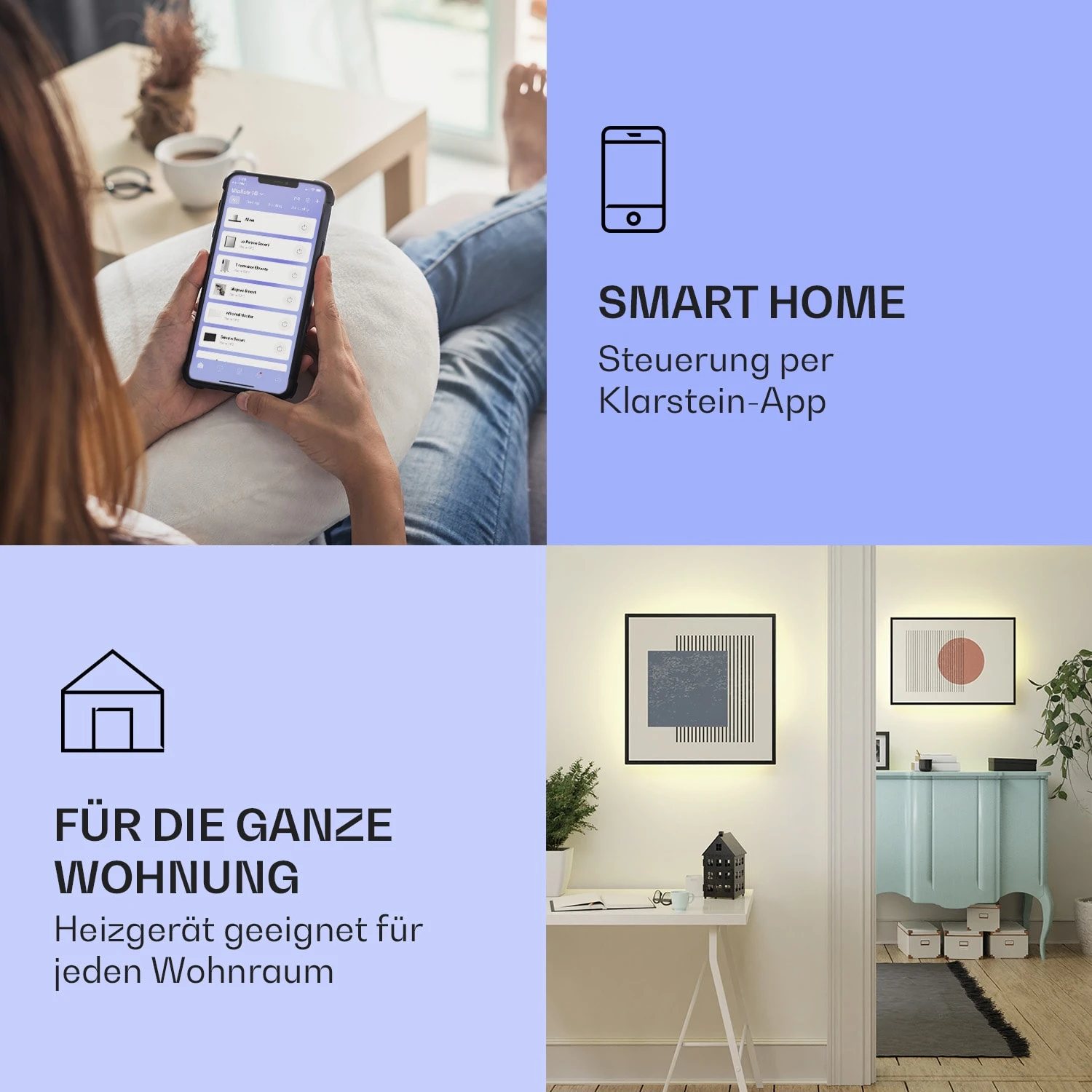 Mojave 500 Smart 2-in-1 Heizgerät Infrarot Konvektor 60x60cm 500W RGB-Licht 2 Mojave 500 Smart 2-in-1 Heizgerät Infrarot Konvektor 60x60cm 500W RGB-Licht – Bild 2