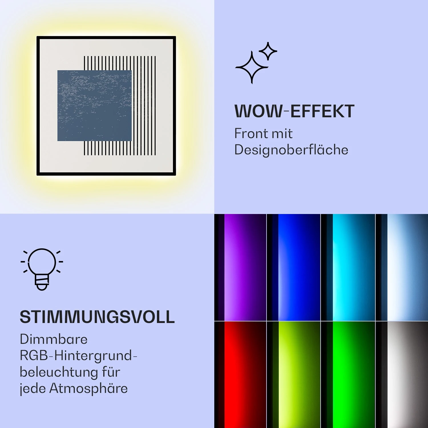 Mojave 500 Smart 2-in-1 Heizgerät Infrarot Konvektor 60x60cm 500W RGB-Licht 3 Mojave 500 Smart 2-in-1 Heizgerät Infrarot Konvektor 60x60cm 500W RGB-Licht – Bild 3