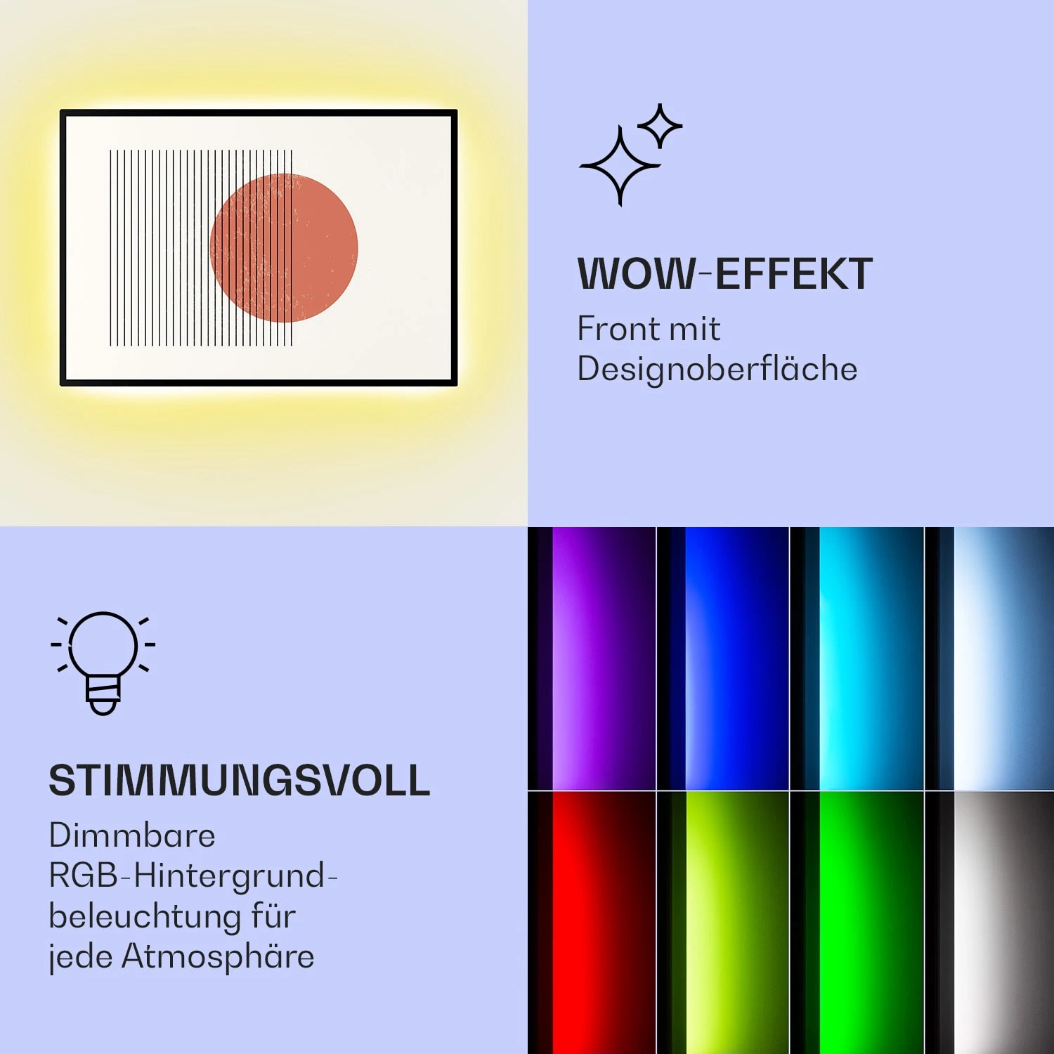 Mojave 750 Smart 2-in-1 Heizgerät Infrarot Konvektor 85x60cm 750W RGB-Licht 3 Mojave 750 Smart 2-in-1 Heizgerät Infrarot Konvektor 85x60cm 750W RGB-Licht – Bild 3