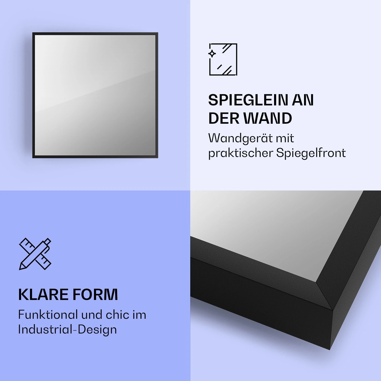 La Palma 500 Smart 2-in-1 Heizgerät Infrarot Konvektor 60x60cm 500W Spiegelfront 3 La Palma 500 Smart 2-in-1 Heizgerät Infrarot Konvektor 60x60cm 500W Spiegelfront – Bild 3