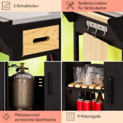 Jersey Outdoor Kitchen Gasgrill Spüle 20,7 KW 5+1 Brenner Mobil -Einrichtungsgeschäft 10039854 de 0005 usp