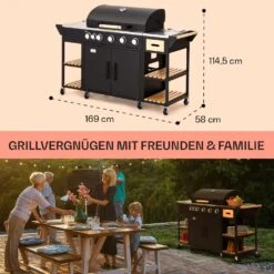 Jersey Outdoor Kitchen Gasgrill 20,7 KW 5+1 Brenner Mobil Regenschutz -Einrichtungsgeschäft 10039855 de 0006 usp