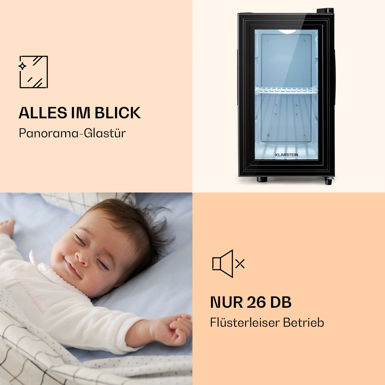 Brooklyn 23 Slim Kühlschrank LED Kunststoff-Einsatz Glastür 5 Brooklyn 23 Slim Kühlschrank LED Kunststoff-Einsatz Glastür – Bild 5