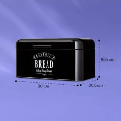 Delaware Brotkasten Metall 30 X 16 X 20,5 Cm Klappdeckel Lüftungslöcher -Einrichtungsgeschäft 10039910 yy 0006 dimensions