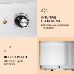 Grillmeile 4400 Elektrogrill Plancha 2x2200W Grillplatte Edelstahl -Einrichtungsgeschäft 10039915 de 0003 logo