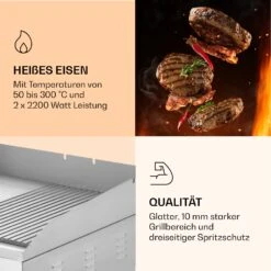 Grillmeile 4400 Elektrogrill Plancha 2x2200W Grillplatte Edelstahl -Einrichtungsgeschäft 10039915 de 0005 logo