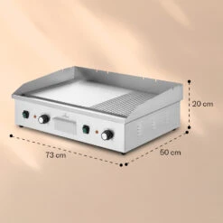 Grillmeile 4400 Elektrogrill Plancha 2x2200W Grillplatte Edelstahl -Einrichtungsgeschäft 10039915 yy 0008 dimensions
