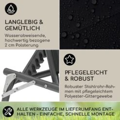 Amalfi Sonnenliege 70 X 37 X 200 Cm Sonnenblende 5-stufige Rückenlehne Stahlrohr Witterungsbeständig -Einrichtungsgeschäft 10040101 de 0003 logo