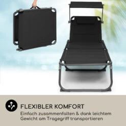 Amalfi Sonnenliege 70 X 37 X 200 Cm Sonnenblende 5-stufige Rückenlehne Stahlrohr Witterungsbeständig -Einrichtungsgeschäft 10040101 de 0005 logo