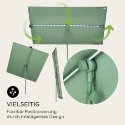 Blumfeldt Bayonne Sonnenschirm 130 X 180 Cm Polyester UV 50 Solar LED -Einrichtungsgeschäft 10040104 de 0004 logo