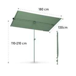 Blumfeldt Bayonne Sonnenschirm 130 X 180 Cm Polyester UV 50 Solar LED -Einrichtungsgeschäft 10040104 yy 0009 dimensions