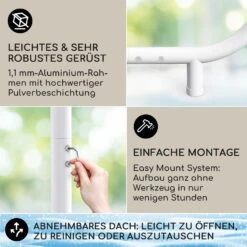 Nantes Pavillon Gazebo Sonnendach 3x3m Polyester Stahlrahmen UV50+ Bodenrollen -Einrichtungsgeschäft 10040106 de 0003 logo