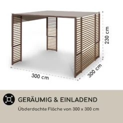 Valence Gazebo 3x3 M UV50+ Wasserabweisend LED-Solar-Beleuchtung Solar-Panel -Einrichtungsgeschäft 10040111 de 0006 logo